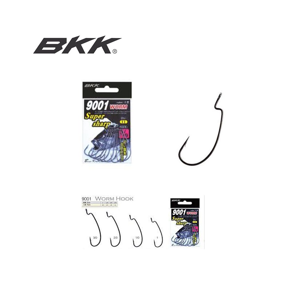 Anzol BKK Off Set Worm Hook Super Sharp 9001