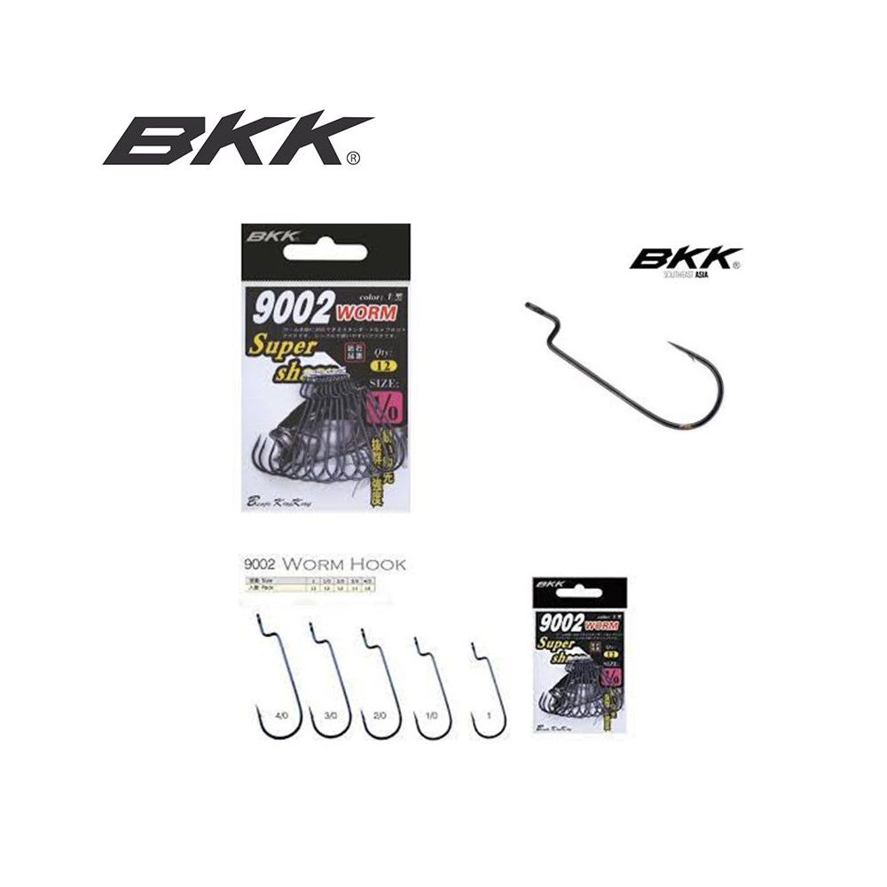 Anzol BKK Off Set Worm Hook Super Sharp 9002 Texas Rig