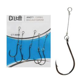 Anzol Celta Chinu Encastoado CT 8000 N°03 C/ 5 unidades