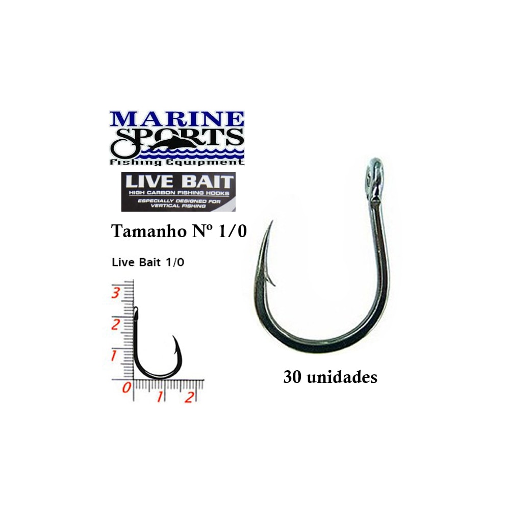 ANZOL MARINE SPORTS LIVE BAIT - BLACK NICKEL - SUPORTE HOOK