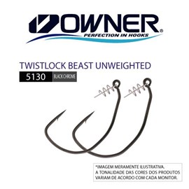 Anzol Owner 5130W Twistlock Beast Hook 12/0 C/2 Unidades