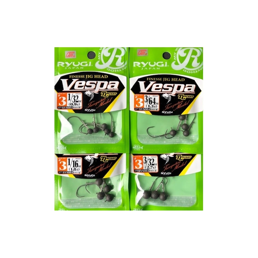 Anzol Ryugi Finesse Jig Head VESPA TC Coat Tungsten - Hook nº3 – SVS084