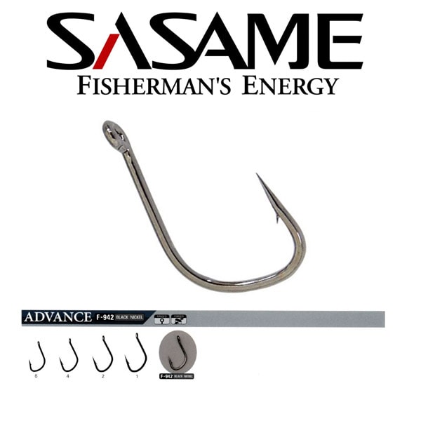 Anzol Sasame Advance F-942 Black Nickel 9unid - Sugoi Big Fish