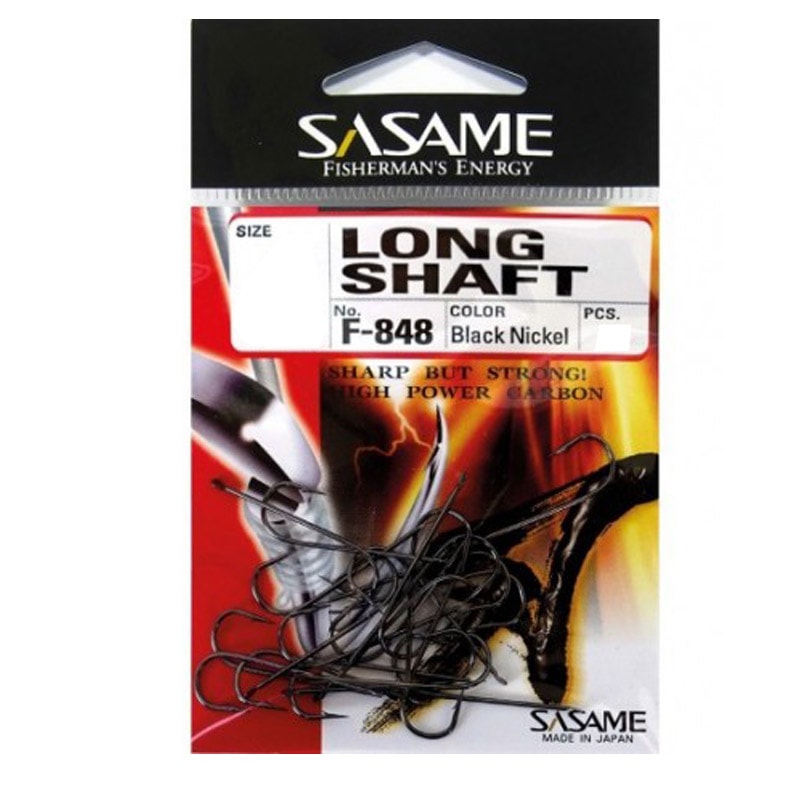 Anzol Sasame Long Shaft F-848 Black - Sugoi Big Fish