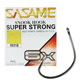Anzol Sasame Snook Hook Super Strong 6x N°2/0 Black C/6 Unidades (10 Pacotes)
