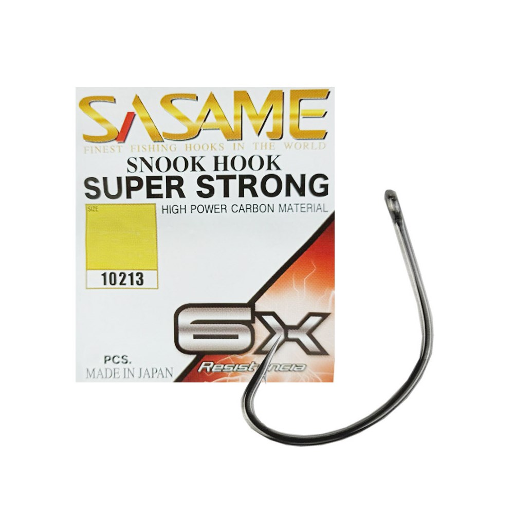 Anzol Sasame Snook Hook Super Strong 6x N°2/0 Black C/6 Unidades (5 Pacotes)