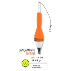 Boia Barão Arremesso N°03 16cm 45g - Laranja