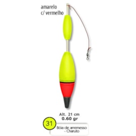 Boia Barão de Arremesso Charuro N°31 21cm 60g - Amar/Verm