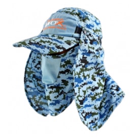 Boné VFOX C/ Proteção Lateral e Frontal – Camuflado/Azul