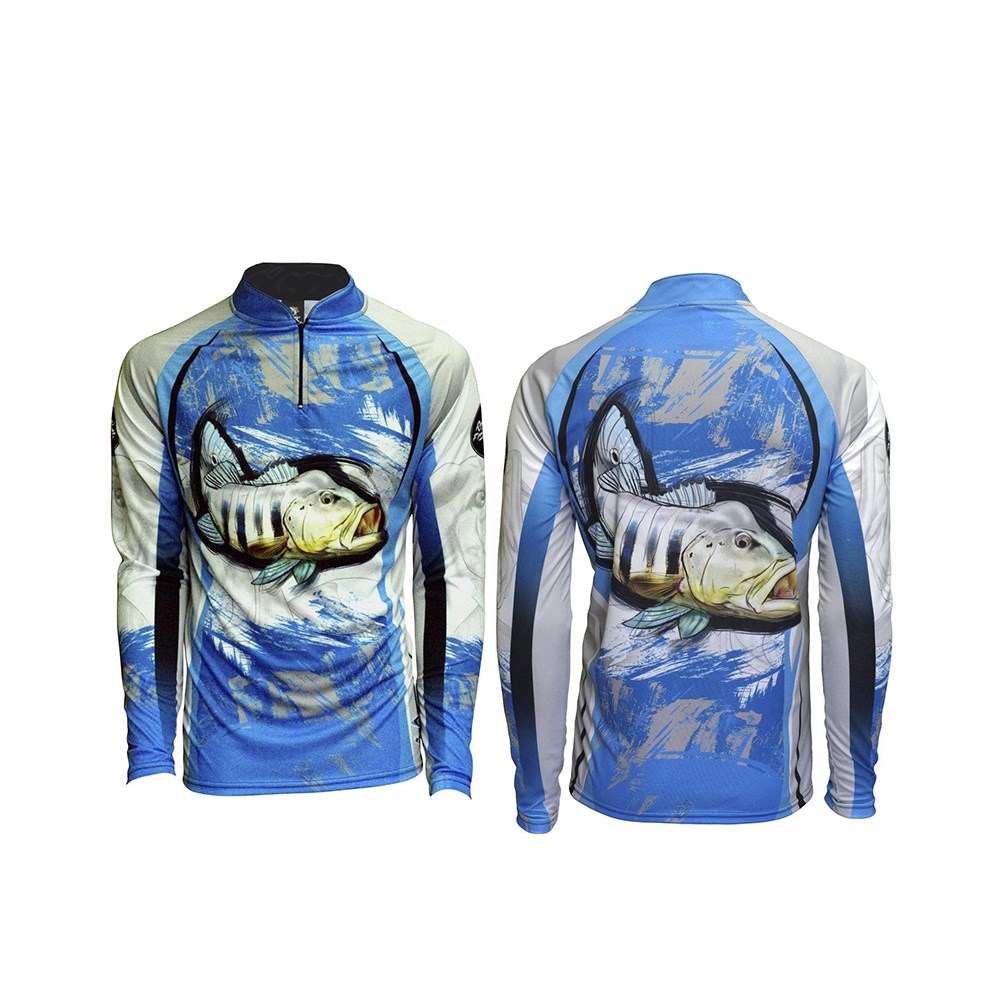 Camiseta Rock Fishing Dry River Tucuna Azul
