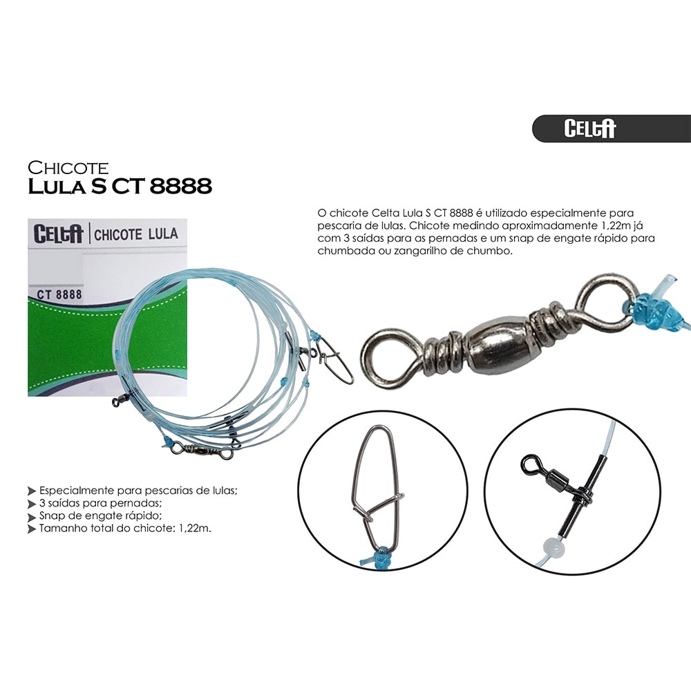 Chito's Lua Chicote Celta Lula S CT 8888 C/ 1 Unidade - Sugoi Big Fish