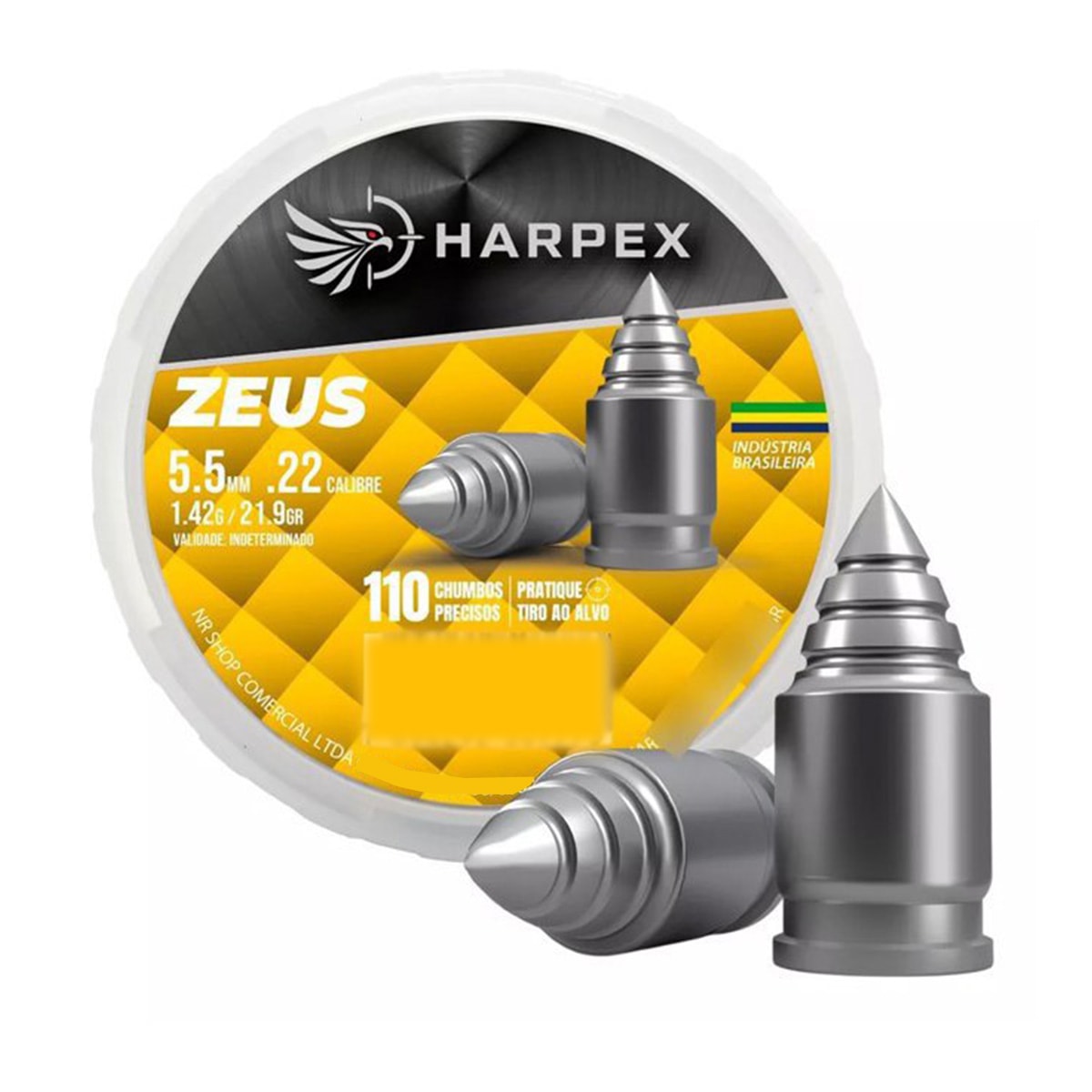 Chumbinho Harpex Zeus 5,5mm .22 C/110un - Sugoi Big Fish