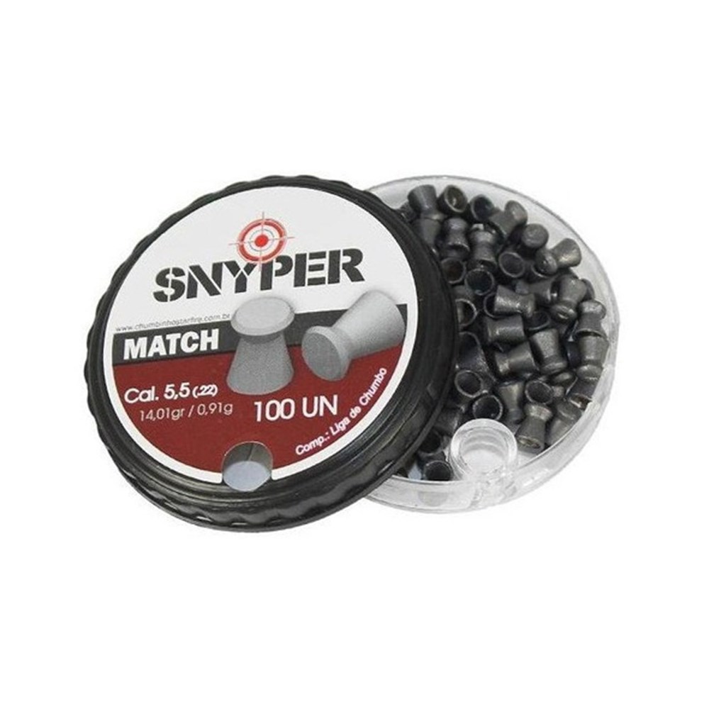 Chumbinho Snyper Match 5,5mm C/ 100 Unidades