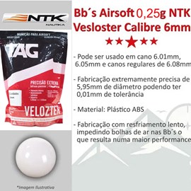 Esfera Plastica Nautika Velozter 0,25g 6mm C/4000un