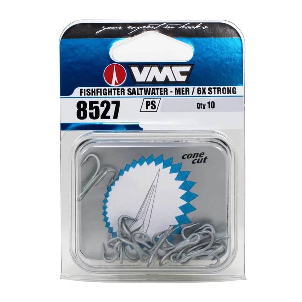 Garatéia VMC Fish Fighter 6X 8527PS c/ 10 unidades Cor Cromada Garatéia VMC Fish Fighter 6X 8527PS c/ 10 unidades Cor Cromada