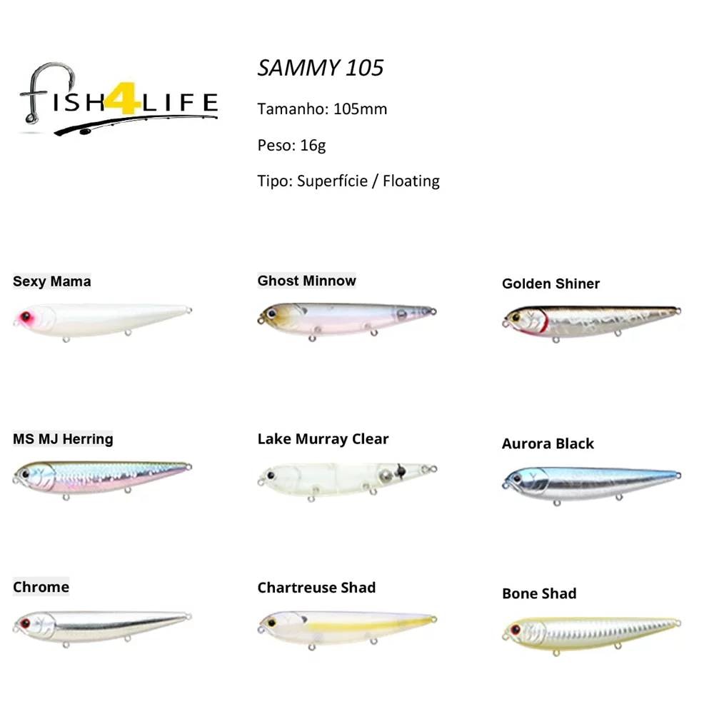 LUCKY CRAFT Sammy 105 – Esca Dura Premium, Azione Seduttrice, Ami Affilati, Vari Colori