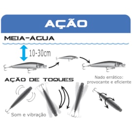 ISCA MARINE SPORTS REI DO RIO MINNOW 95 - 9,5CM - 11G - MEIA-ÁGUA