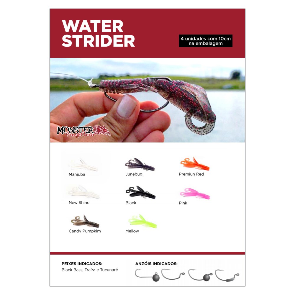 Isca Monster 3X SOFT WATER STRIDER 10cm – C/3un