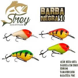 Isca Strey Barba Negra 50 (Madeira Artesanal) 5,0cm 14g