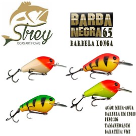 Isca Strey Barba Negra 65 Barbela Longa (Madeira Artesanal) 6,5cm 20g