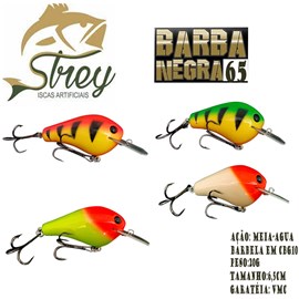 Isca Strey Barba Negra 65 (Madeira Artesanal) 6,5cm 20g