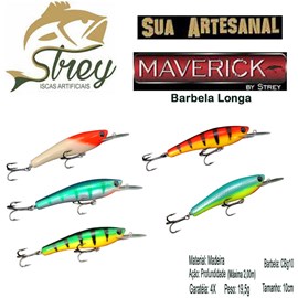 Isca Strey Maverick BL Barbela Longa (Madeira Artesanal) 10cm – 19,5g