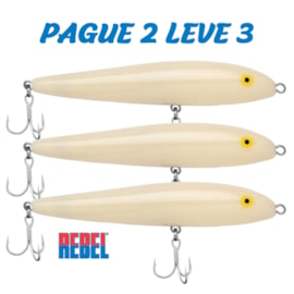 Kit de 3 Iscas Rebel Jumpin' Minnow T20 Osso (11,4cm) 23g