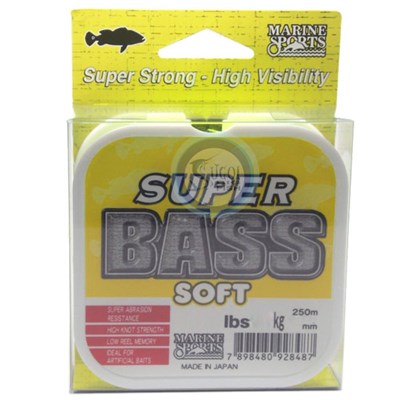 Linha Marine Sports Super Bass - 0,37mm - 21lb (9,51kg) - 250m - Amarelo