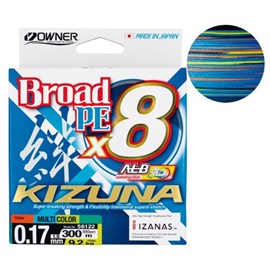 Linha Owner Broad KIZUNA 8X Multicolor PE 1.5 20lb C/300m