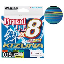 Linha Owner Broad KIZUNA 8X Multicolor PE 2.0 26lb C/300m