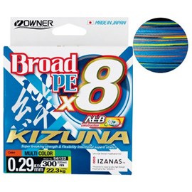 Linha Owner Broad KIZUNA 8X Multicolor PE 4.0 49lb C/300m