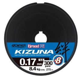 Linha Owner Broad KIZUNA 8X PE 1.5 20lb Verde Musgo C/275m