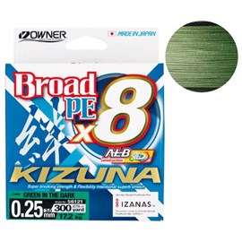 Linha Owner Broad KIZUNA 8X PE 3.0 38lb Verde Musgo C/275m