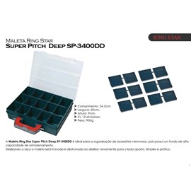 Maleta Ring Star Super Pitch SP-3400DD C/ 12 divisórias