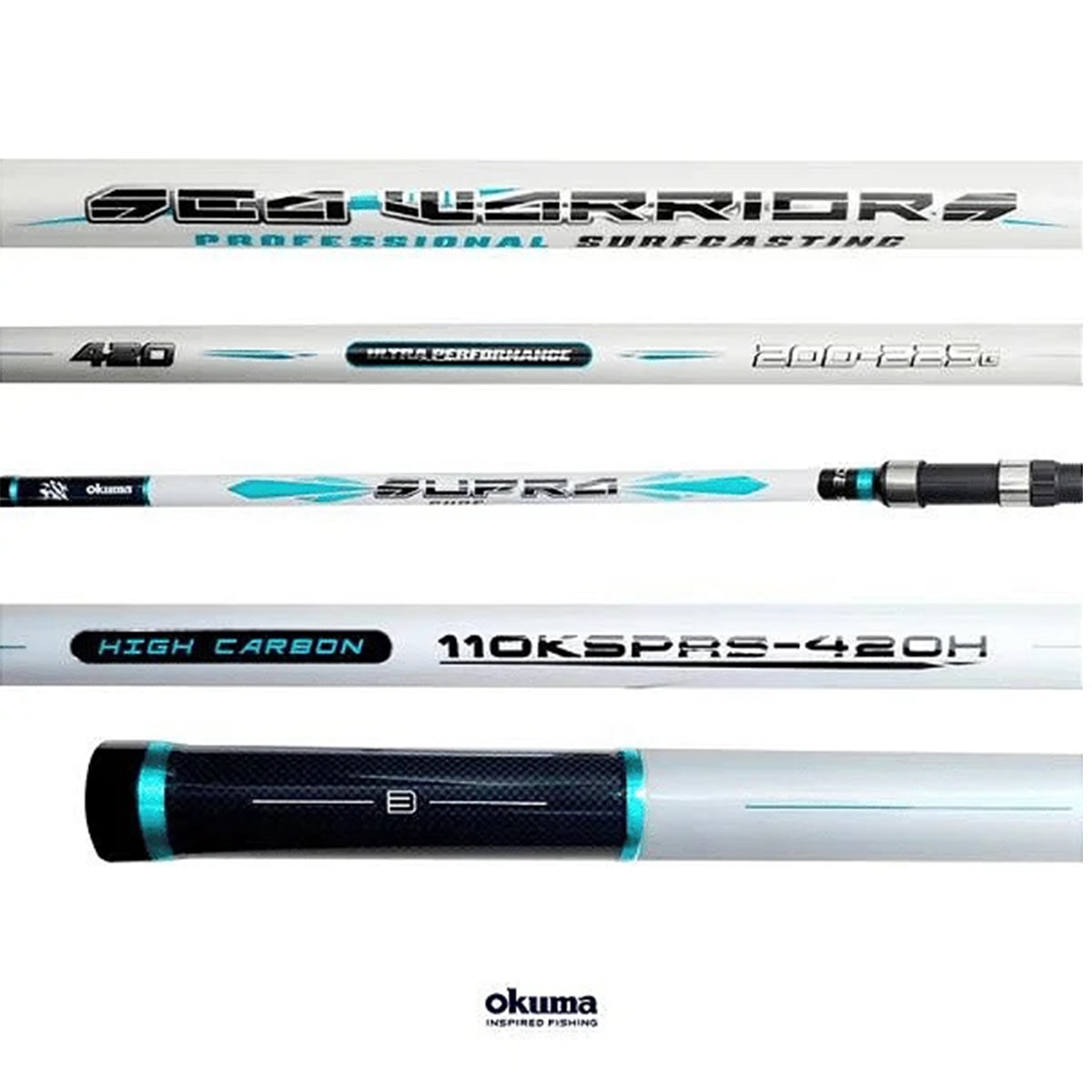Vara Okuma Supra Surf Hibrid 4,20m 3Partes – P/Molinete - Sugoi