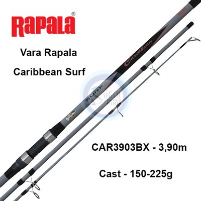 Vara Rapala Caribbean Surf CARBX – 3 Partes – P/ Molinete